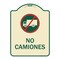 Signmission Spanish Traffic No Camiones No Trucks W/ Graphic Heavy-Gauge Aluminum Sign, 24" x 18", TG-1824-22881 A-DES-TG-1824-22881 - alternate 1